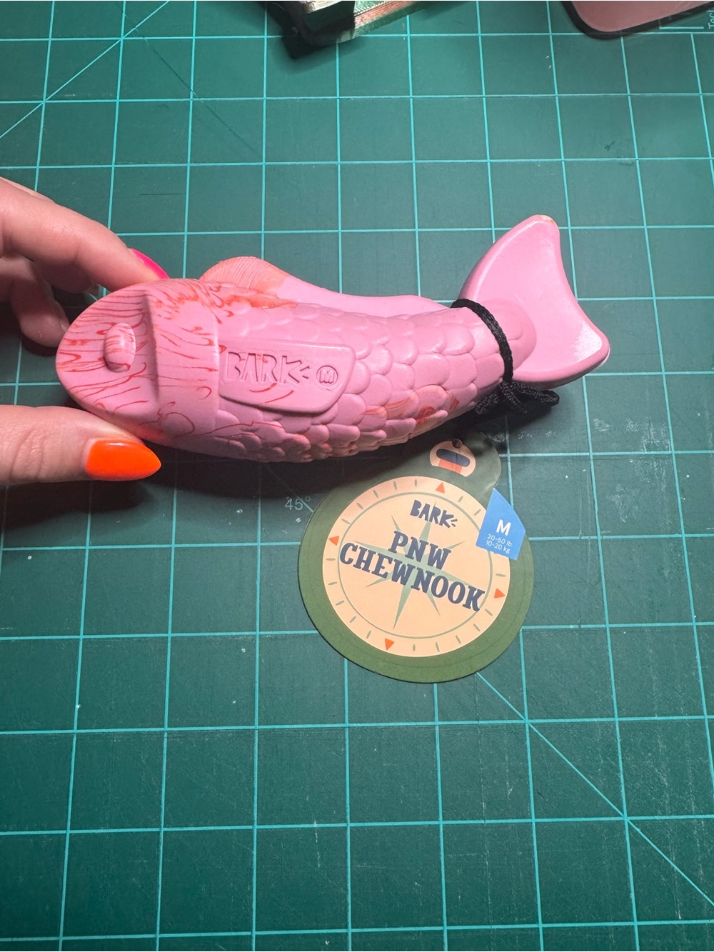 BARK PNW Chewnook Medium Pink Salmon Chew Toy - Picture 3 of 5